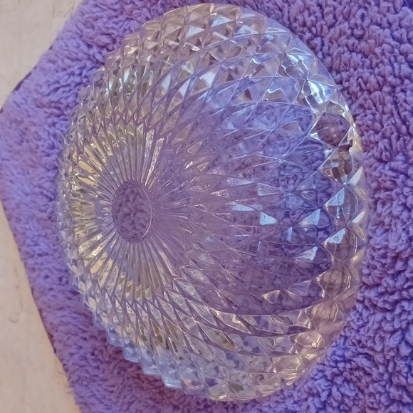 ,Vintage "cut glass",round ash tray/ or candy/ nut bowl..New/never used,)1980's - Picture 5 of 9